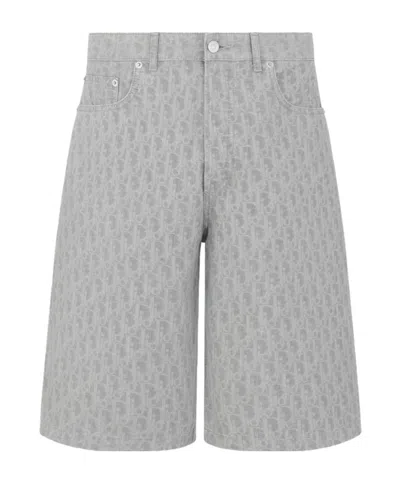 Dior Oblique Bermuda Shorts In Gray