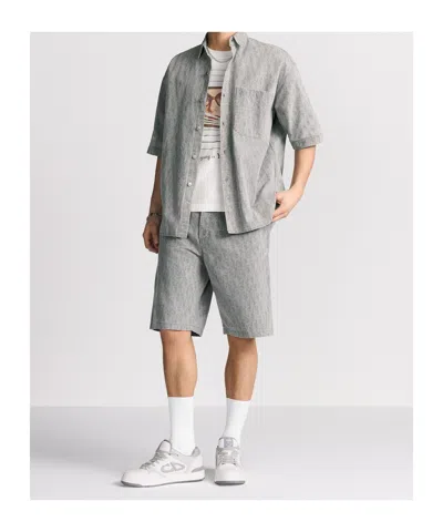 Dior Oblique Bermuda Shorts In Gray