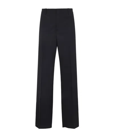 Bottega Veneta Straight Wool Casual Pants In Black