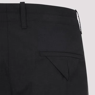 Bottega Veneta Straight Wool Casual Pants In Black