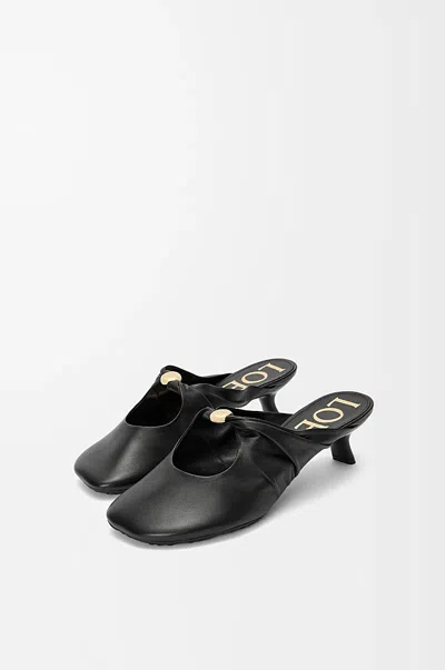 Loewe Nappa Leather Pebble Mules In Black