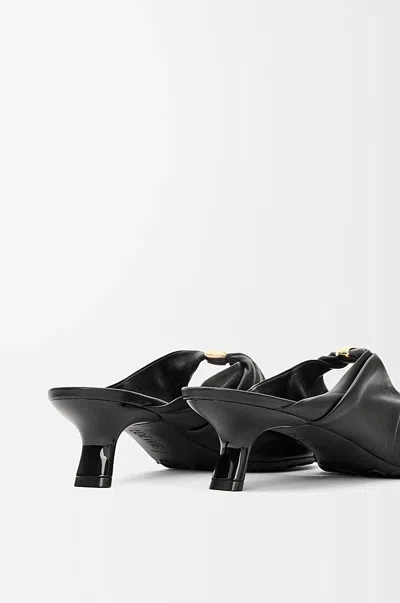 Loewe Nappa Leather Pebble Mules In Black