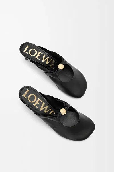 Loewe Nappa Leather Pebble Mules In Black