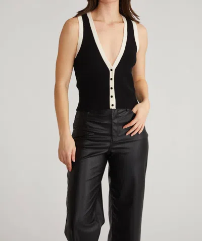 525 America Claudia Button Shaker Vest In Black Multi In Multi
