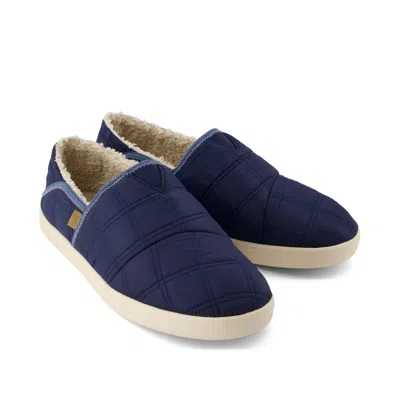 Toms Shoes Camden Navy Quilted Woven Cozy Slipper
