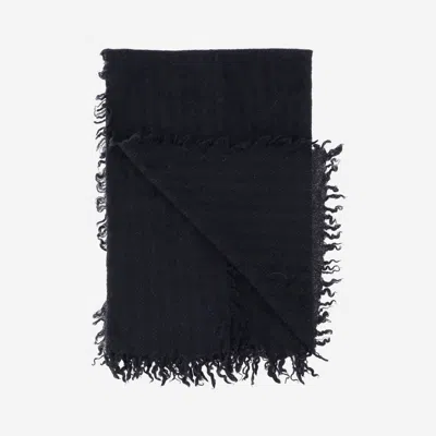Faliero Sarti Cashmere And Wool Blend Scarf In Black