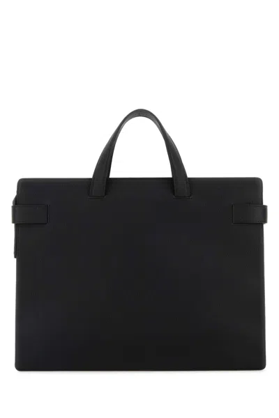 Ferragamo Ventiquattrore Twins In Pelle Nera Uomo In Black