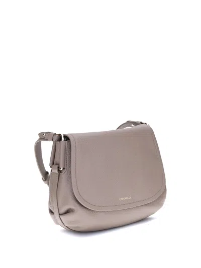 Coccinelle Rebekka Flap-detail Leather Shoulder Bag In Gray