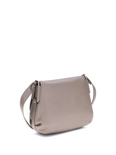 Coccinelle Rebekka Flap-detail Leather Shoulder Bag In Gray