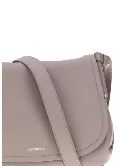 Coccinelle Rebekka Flap-detail Leather Shoulder Bag In Gray