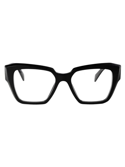 Prada Womens Black Pr 09zv Square-frame Acetate Optical Glasses In Black