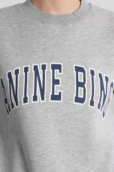 Anine Bing Grey Crew Neck Sweatshirt With Bold Lettering In Gray