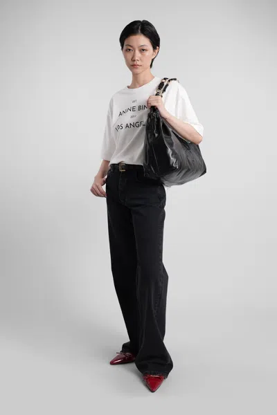 Anine Bing Hugh Jeans In Black Cotton In Black