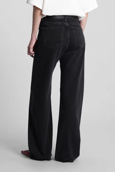 Anine Bing Hugh Jeans In Black Cotton In Black