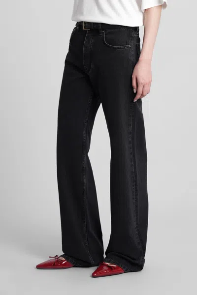 Anine Bing Hugh Jeans In Black Cotton In Black