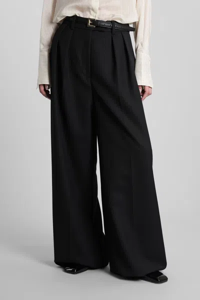 Anine Bing Lou Pants In Black Polyester In Black