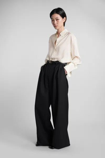 Anine Bing Lou Pants In Black Polyester In Black