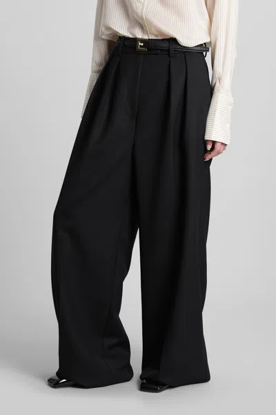 Anine Bing Lou Pants In Black Polyester In Black