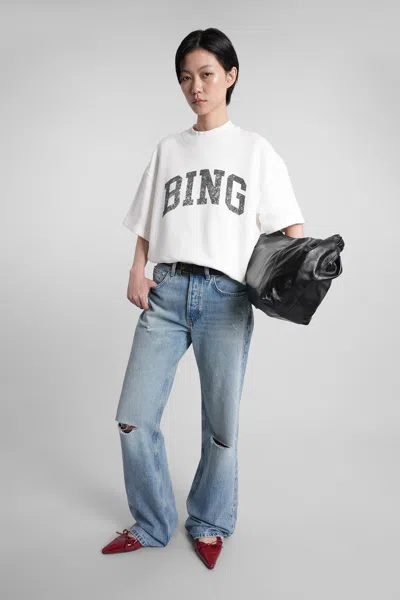 Anine Bing Jay Printed Cotton-jersey Sweatshirt In White