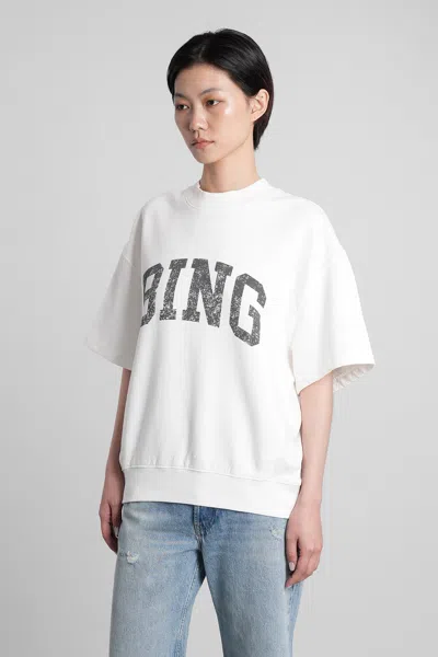 Anine Bing Jay Printed Cotton-jersey Sweatshirt In White