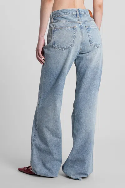 Anine Bing Hugh Jeans In Blue Cotton In Blue