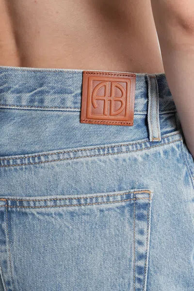 Anine Bing Hugh Jeans In Blue Cotton In Blue