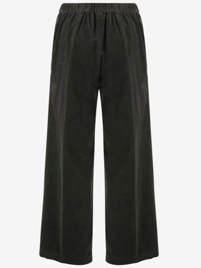 Aspesi Elasticated-waist Corduroy Trousers In Green