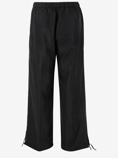 Aspesi Drawstring-cuffed Trousers In Black