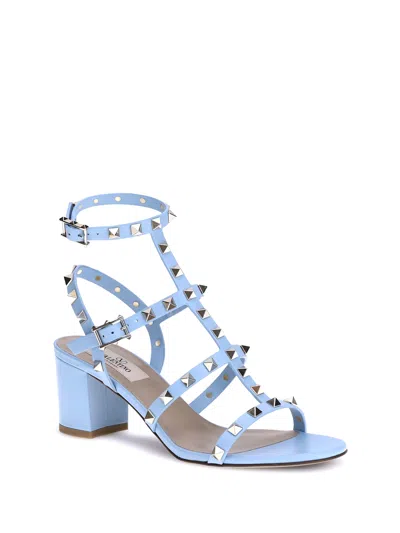 Valentino Rockstud Sandals In Blue