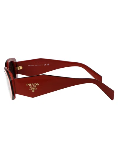 Prada Womens Orange Pr 17ws Rectangular-frame Acetate Sunglasses