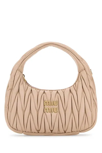 Miu Miu Powder Pink Nappa Leather Wander Handbag