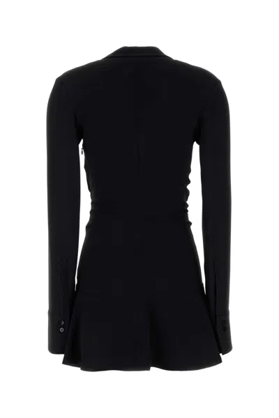 Attico Mini Dress With Deep V-neck In Black