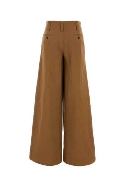 Chloé High-rise And Wide-leg Cotton Canvas Trousers Clothing
