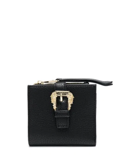 Versace Jeans Couture Baroque Buckle Wallet In Black