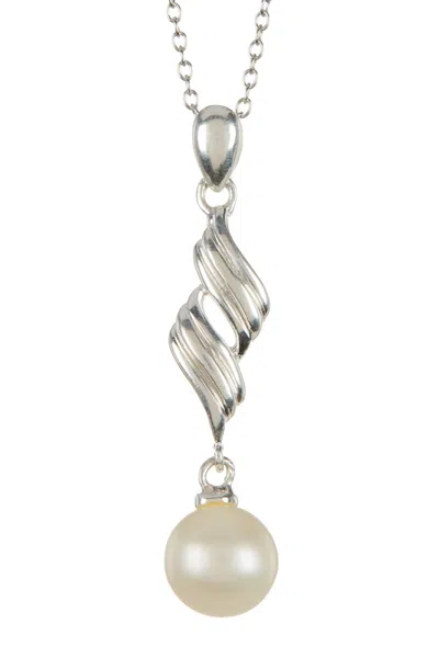 Savvy Cie Jewels Sterling Silver .925 Gold Plated Fresh Water Round Pearl Pendant