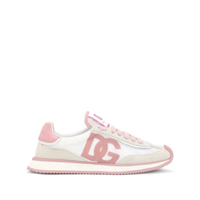 Dolce & Gabbana Mixed-material Dg Cushion Sneakers In Gray