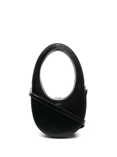 Coperni Swipe Mini Leather Shoulder Bag In Black