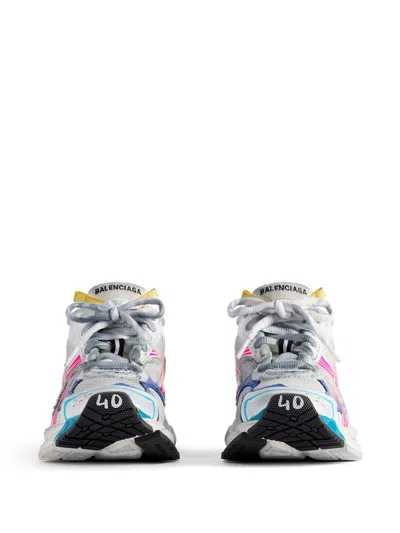 Balenciaga Mesh And Nylon Multicolor Worn-out Effect Runner Sneakers Shoes In Multi