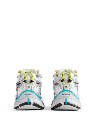 Balenciaga Mesh And Nylon Multicolor Worn-out Effect Runner Sneakers Shoes In Multi
