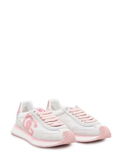 Dolce & Gabbana Mixed-material Dg Cushion Sneakers In Gray