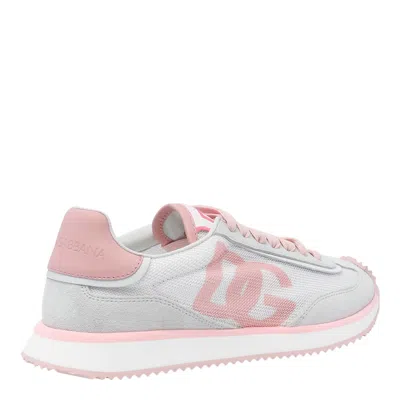 Dolce & Gabbana Mixed-material Dg Cushion Sneakers In Gray