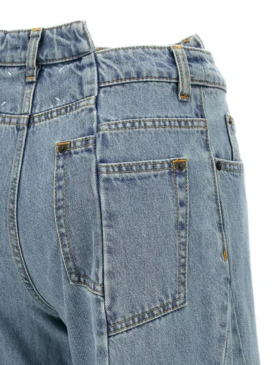 Maison Margiela Women's Cut Out Waistband Relaxed Fit Denim Jeans In Blue