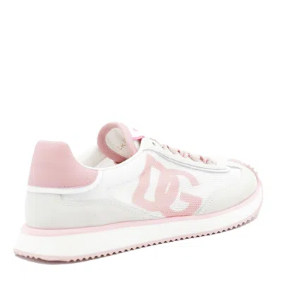 Dolce & Gabbana Mixed-material Dg Cushion Sneakers In Gray