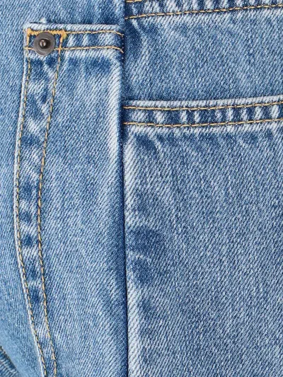 Maison Margiela Women's Cut Out Waistband Relaxed Fit Denim Jeans In Blue