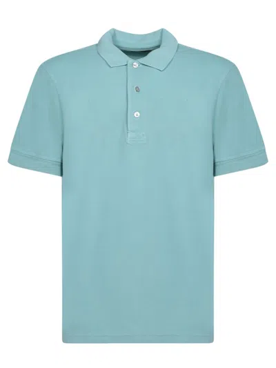 Tom Ford Plain Lyocell Polo In Blue