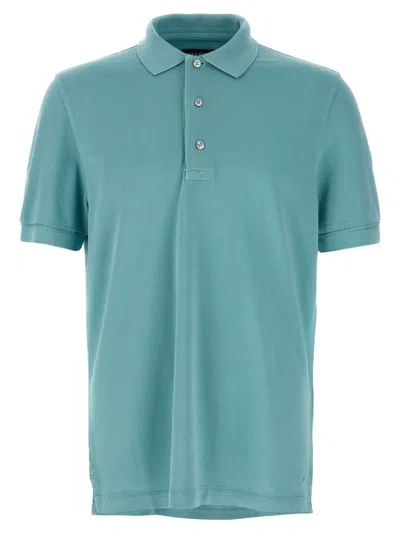 Tom Ford Plain Lyocell Polo In Blue