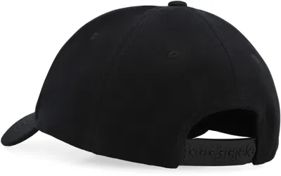 Palm Angels Black Baseball Cap With White Logo Print