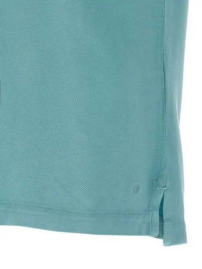 Tom Ford Plain Lyocell Polo In Blue