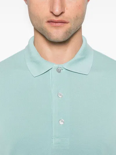 Tom Ford Plain Lyocell Polo In Blue