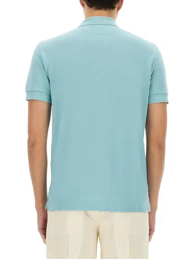 Tom Ford Plain Lyocell Polo In Blue